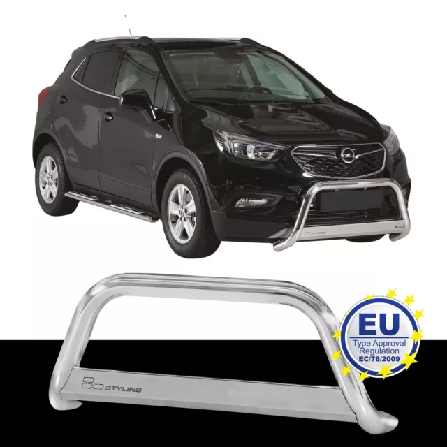 Barre de Protection Personnes Inox Convient pour Opel Mokka X 2016 À 2020 Chrome