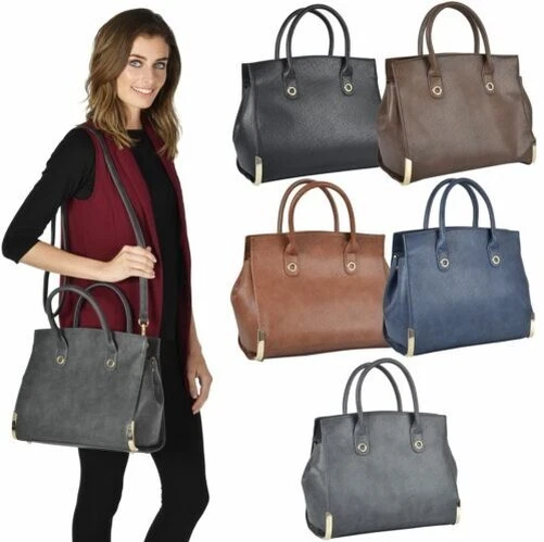 Neuf Georgia Femmes PU Style Cuir Sac à Main Épaule Sac avec Sangle