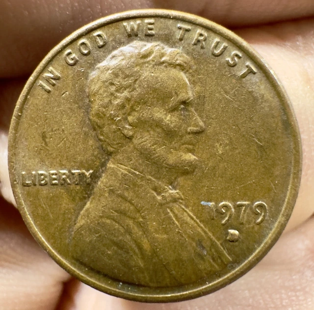 1979-D LINCOLN MEMORIAL Cent CIRCULATED 1c ERROR: FILLED Mint Mark
