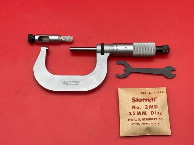 Starrett 2MA-RL Micrometer 0-50mm Range .01mm Grads Ratchet Stop IN STOCK