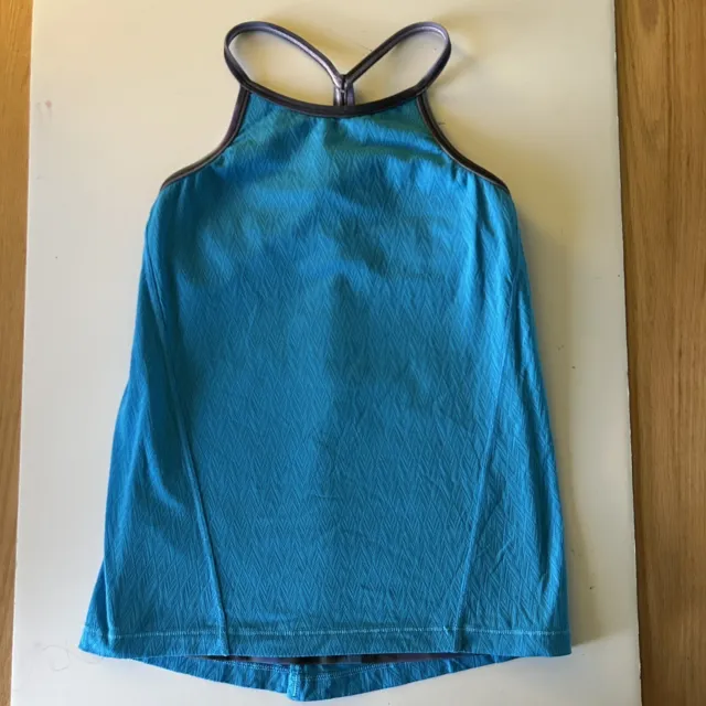 Ivivva by Lululemon Blue Twist and Tie Tank with Built-in Shelf Bra size 10