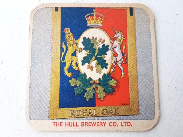 Vintage HULL BRAUEREI - The Royal Oak (S3/4)... Katze Nr. 106 Biermatte/Untersetzer