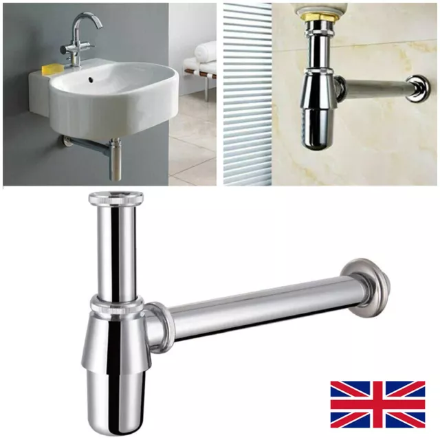 Chrome Bottle Trap Waste Bathroom Basin Sink Pipe K