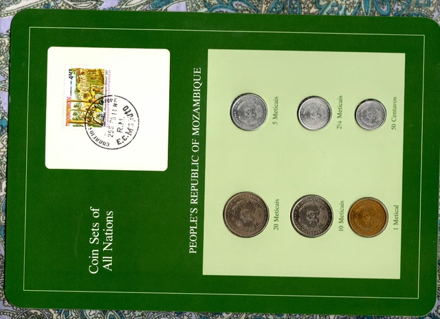 Coin Sets of All Nations Mozambique UNC All 1980 but 5, 1 Metical 1982