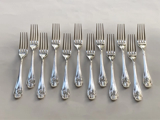 12 Fourchettes a Diner 20.5 Cm Villeroy Christofle Comme Neuves Métal