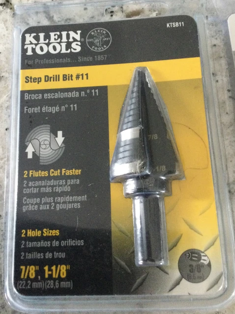 Klein Tools KTSB11 Double Fluted Step Drill Bit, Lenox New, 5 used lot 2