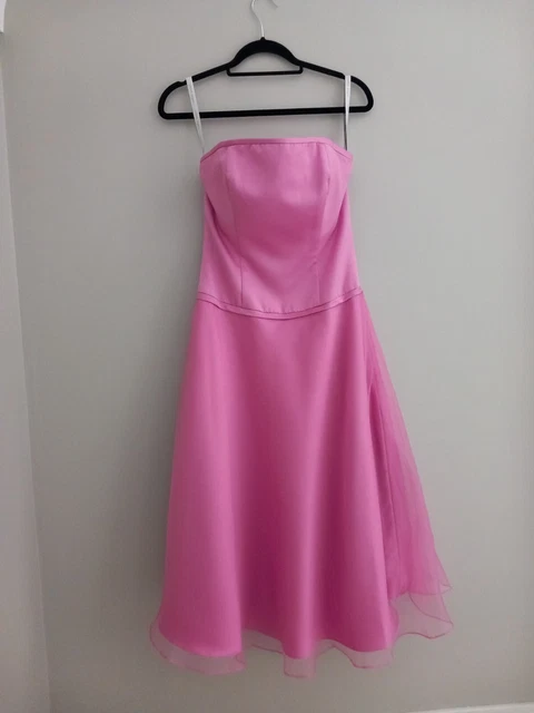 Abito da damigella d'onore/prom - sorbetto rosa - mezza lunghezza - gonna in tulle - campione da sposa