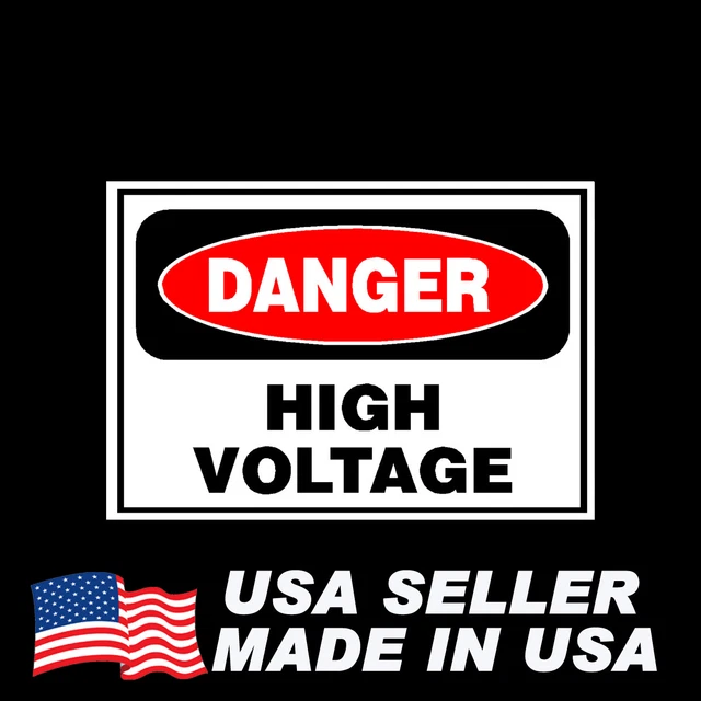 DANGER HIGH VOLTAGE STICKER or FLEXIBLE SIGN decal