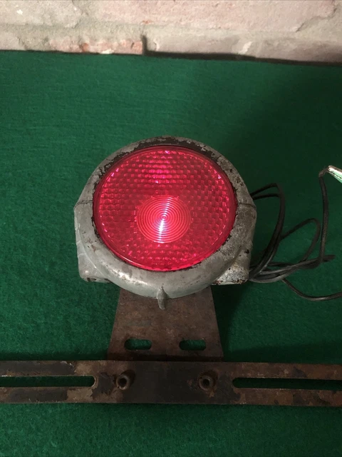 Vintage Cast Aluminum Electroline Tail Light License Plate Lamp Nice Survivor Vintage Cast Aluminum Electroline Tail Light License Plate Lamp Nice Survivor