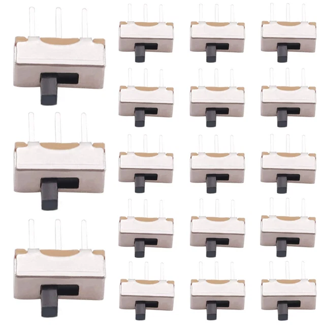 60Pcs Vertical Slide Switches Micro High Knob 3 Pin 2 Position 1P2T SPDT Toggle