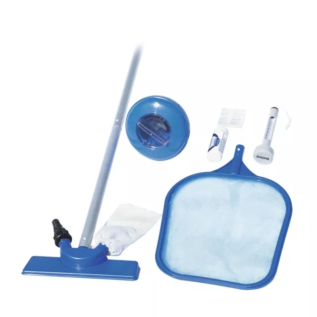 Bestway Poolpflege Komplett-Set Poolpflege Venturiesauger Kescher Zubehör 58195