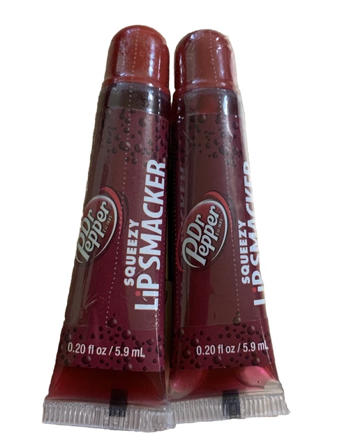 Lot Of 2 Lip Smacker DR PEPPER  Lip Balm/SQUEEZY/Liquid Lip Gloss SEALED