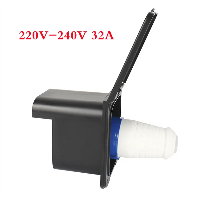 For RV Camper Marine External Hook Up 220V-240V32A Plug Socket Main Inlet Socket