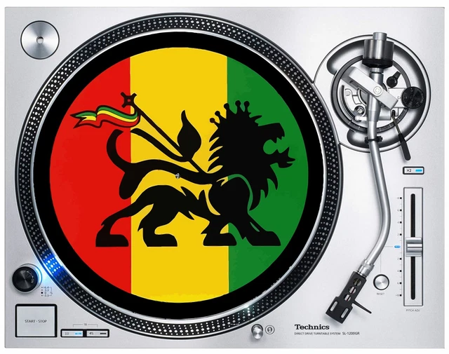 Tapis De Platine Vinyle DJ - Design Dub Reggae Rasta - Diamètre 30,5 Cm - Feutre Polyester - Pour Technics, Numark, Stanton - 3