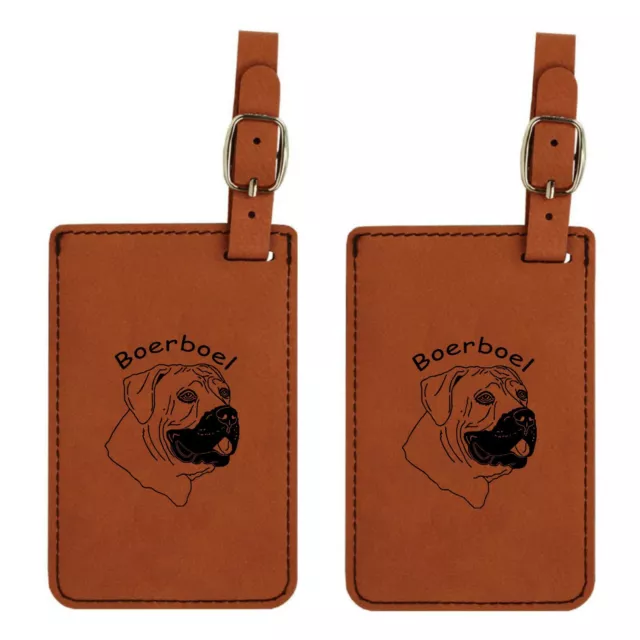 L1810 Boerboel Head Luggage Tags 2Pk FREE SHIPPING 20 Breeds Available