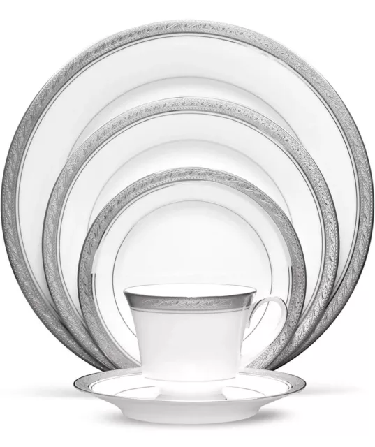 Noritake Crestwood Platinum 5-Piece Place Setting, Service for 1 New