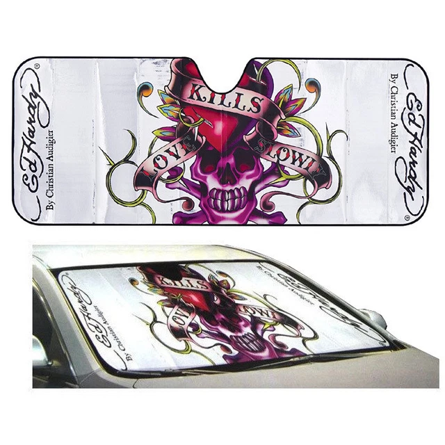 Ed Hardy Love Kill Slowly Car Truck Front Window Windshield SunShade Standard Sz