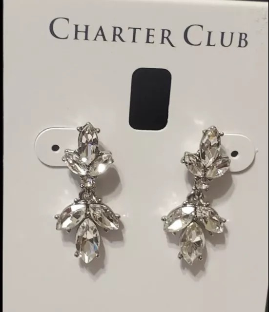 Charter Club Silver-Tone Crystal Drop Earrings 3