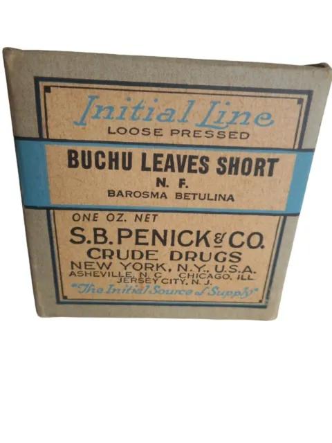 Vintage NOS Full Box - Buchu Leaves Short Penick & Co Crude Drugs Unopened