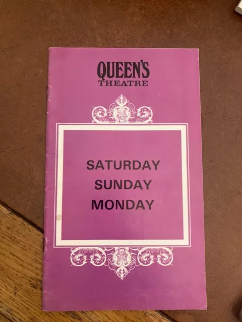 SATURDAY SUNDAY MONDAY Queen's Theatre 1974 Programme, Joan Plowright