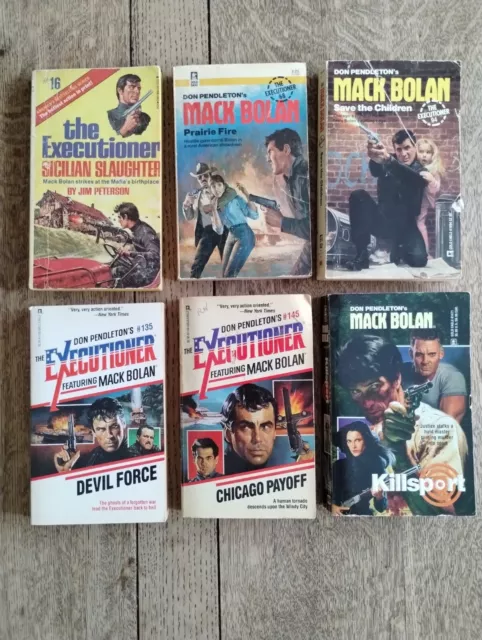 Lot Of 6 PB Books - THE EXECUTIONER - Don Pendleton Mack Bolan