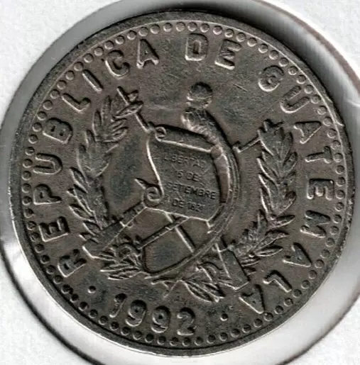 1992 GUATEMALA Circulated 25 Centavos Coin!