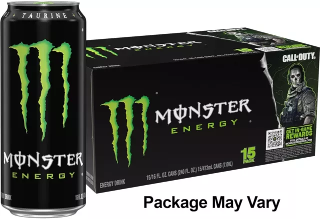 Monster Energy Drink, Green, Original, 16 Ounce, Pack of 15 2