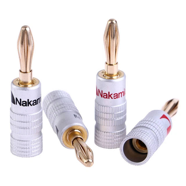 4pcs Banana Connector 4mm Speaker banana plugs 24K Copper gold plated bi.yp