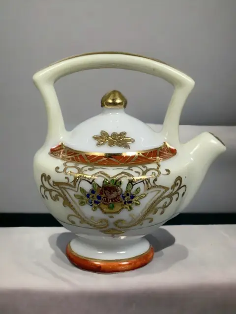 Teapot Painted Gold Floral Vintage Salt or Pepper Shaker SINGLE ONLY