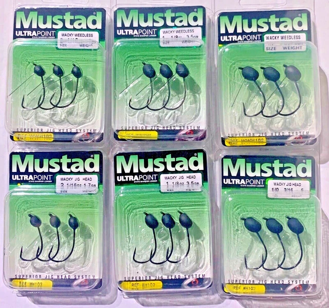 25 Ganci Eagle Claw #1 L150G HP Shaw Grigsby, Esche In Plastica, Clip Per Torneo, Neri