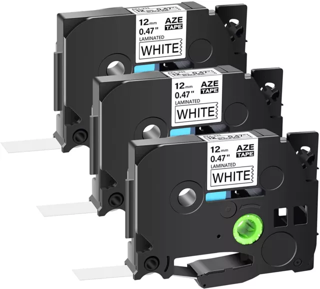 3PK 12mm Label Tape For TZe-231 TZ-231 Brother P-Touch PT-D210 D600 Black/White