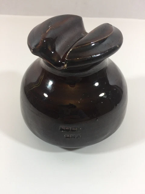 Vintage Locke USA Brown Porcelain Ceramic Power Line Insulator Railroad