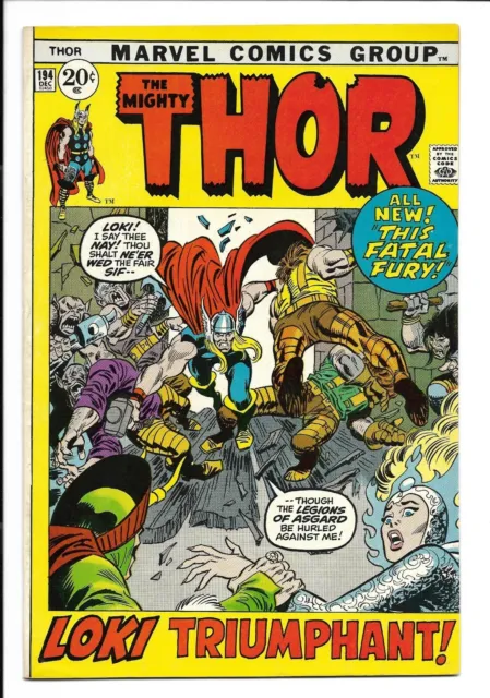 The Mighty Thor  #194  (  Fn/Vf  7.0  )  194Th Issue  The God Of Thunder