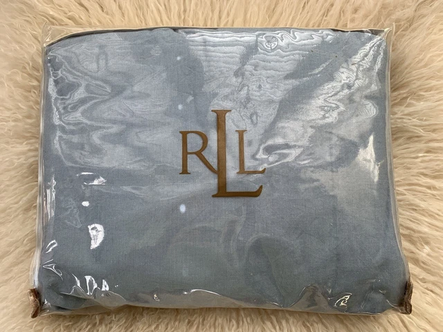 Ralph Lauren Home Lake Blue Chambray Queen Bedskirt Dust Ruffle NOS