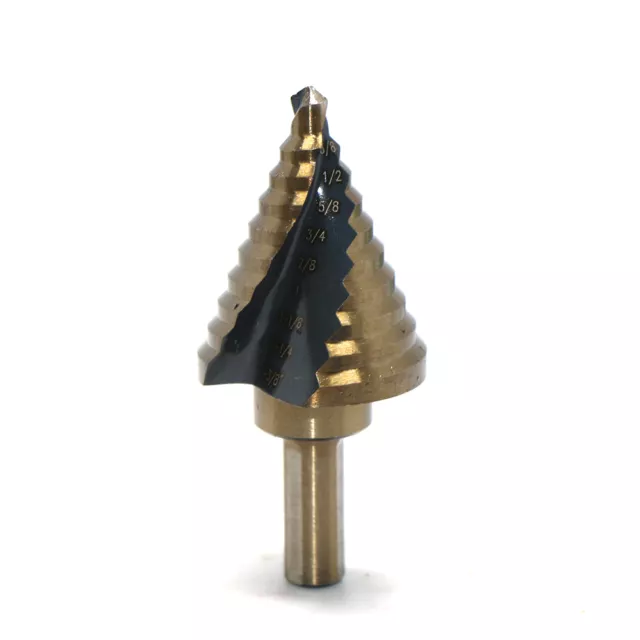 1/4"-1-3/8" Spiral Step Drill Bit Cobalt M42 Reamer 10 Hole Sizes