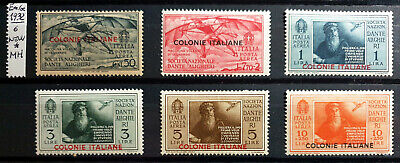 6  STAMPS NEW* ITALY REGNO COLONIE 1932 EMISSIONI GENERALI PRO DANTE AEREA 