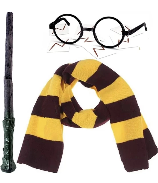 Wizard World Play Set. New 3pcs Wand, Scarf, And Glasses. Novelty Costume Kids