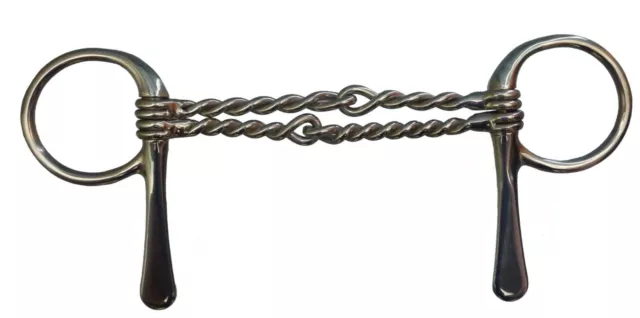 Horse Bit Half Spoon Snaffle In Stainless Steel ~ Twisted Mouth In 5"Inch