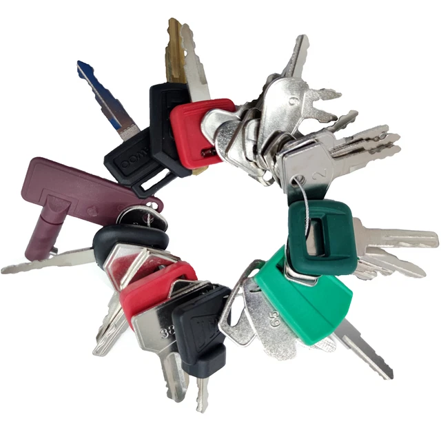 28 Excavator Plant Digger Keys Master Set BOBCAT KUBOTA HITACHI JCB KOMATSU CAT
