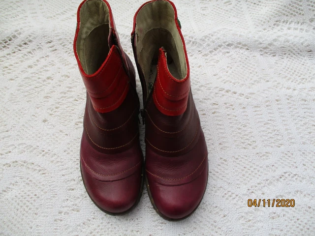 bottes bottines en cuir rouge T 36 neuves pour femme marque el natura lista 3
