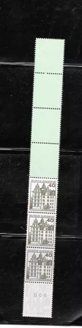 2264 - Bund - Rm MiNr. 1037   alte Fluor RE 5 + 4 Lf   gelbtürkis postfrisch