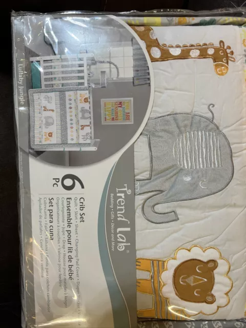 Trend Lab Baby Crib Set Lullaby Jungle 6 Piece Set