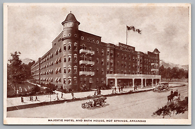 Postcard Majestic Hotel and Bath House Hot Springs Arkansas *C5495