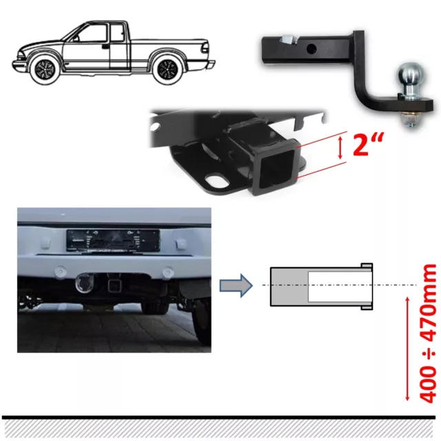 US-Adaptateur Attelage remorque 51x51mm (-50 mm) pour Chevrolet Equinox 2019- 2