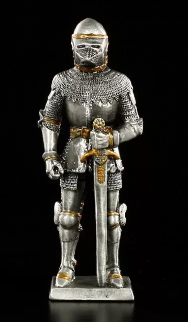 Zinn Ritter Figur stehend mit Schwert - Zinnritter Ritterfigur - Veronese