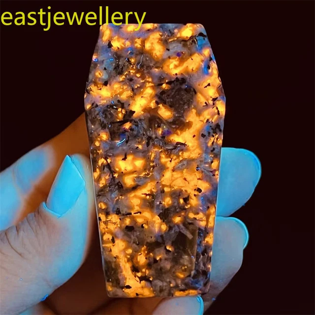 Natural Yooperite coffin skull Quartz Flame's Stone Crystal Skull healing 1x