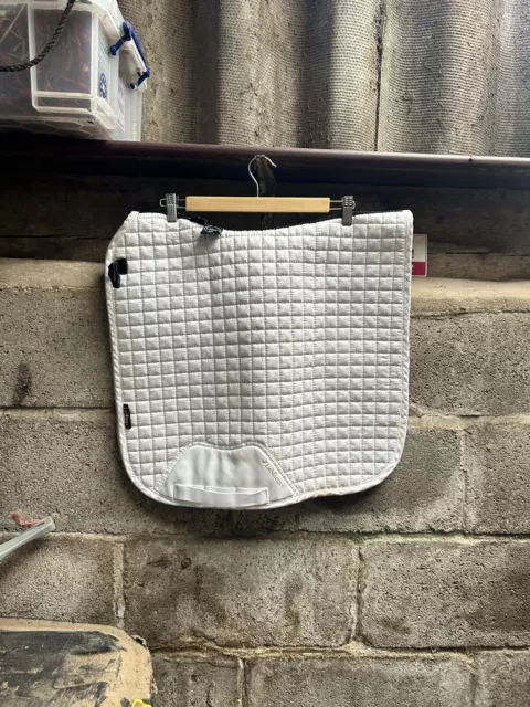 Le Mieux Pro Sport  Saddle Pad Numnah - White Suede Dressage Shape  S/M