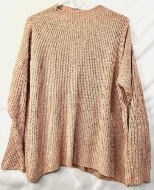 Forever 21 Light Pink Knit Long Sleeve Sweater Size Large