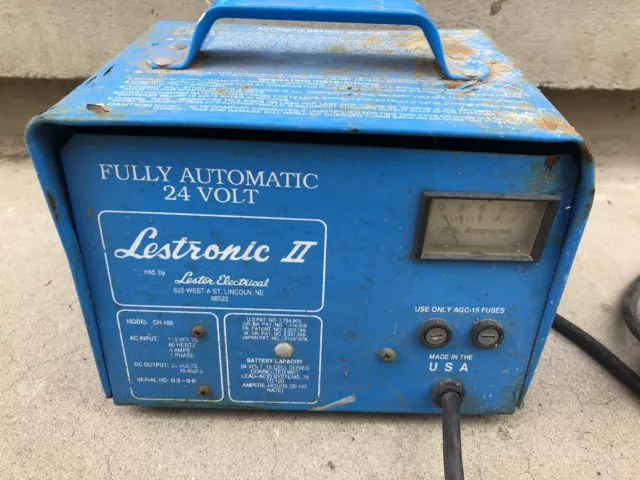 Lestronic II 24Volt Battery Charger Model CH-100 vintage 24v 10 Amp