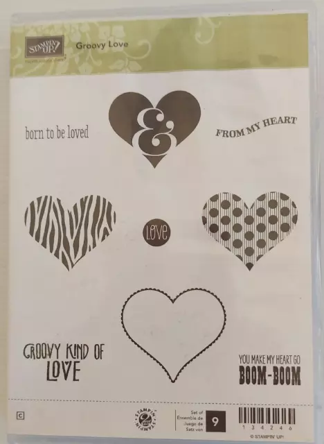 Groovy Love Rubber Stamp Set Stampin Up Retired